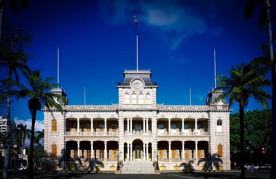 honolulu, hawaii, iolani palace, landmark, historic, attractions, HD wallpaper