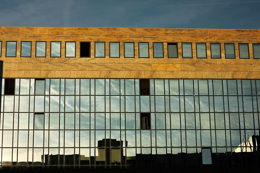 architecture, mirroring, hauswand, window, building, built Structure HD wallpaper