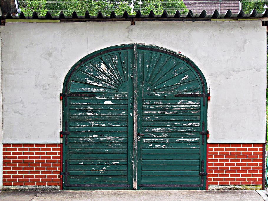 gateway, wood, building, gates, old house, destroyed, wooden doors HD wallpaper