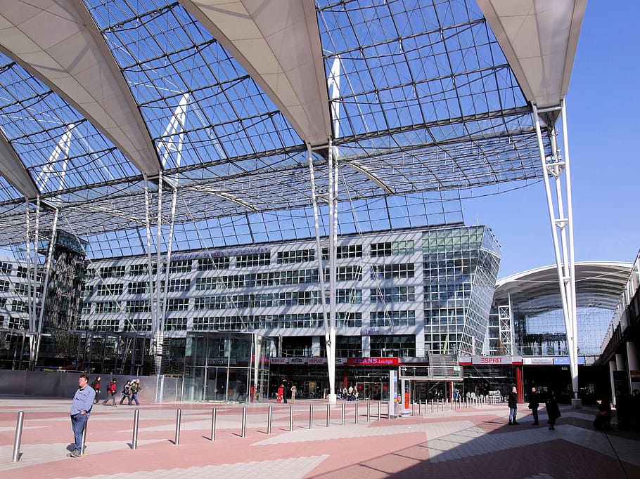 Muc, Airport, Terminal, Terminal, Building, architecture, munich HD wallpaper