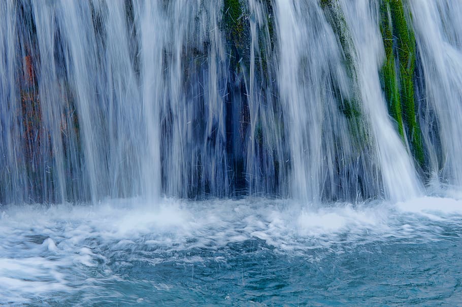 cascade, ice, water, cold, winter, stream, nature, river, landscape HD wallpaper