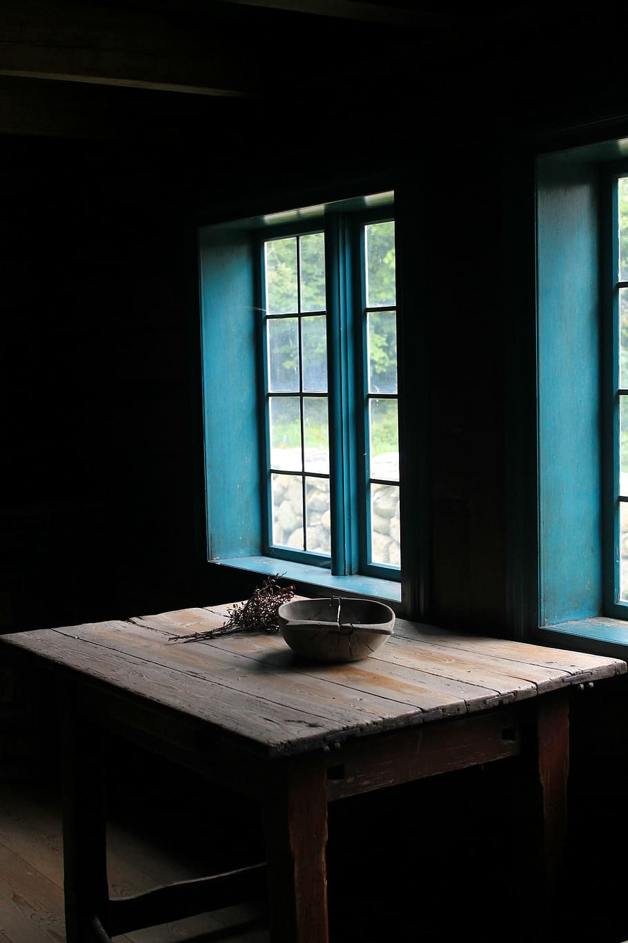 dark, window, wall, frame, table, wood, indoors, no people HD wallpaper