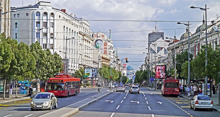 belgrade, main thoroughfare, dom, dome, hl, sava, commercial street, HD wallpaper