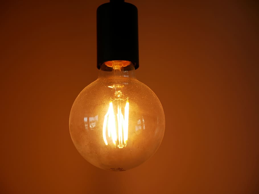 light bulb, antique, thinking, watt, illuminated, electricity HD wallpaper