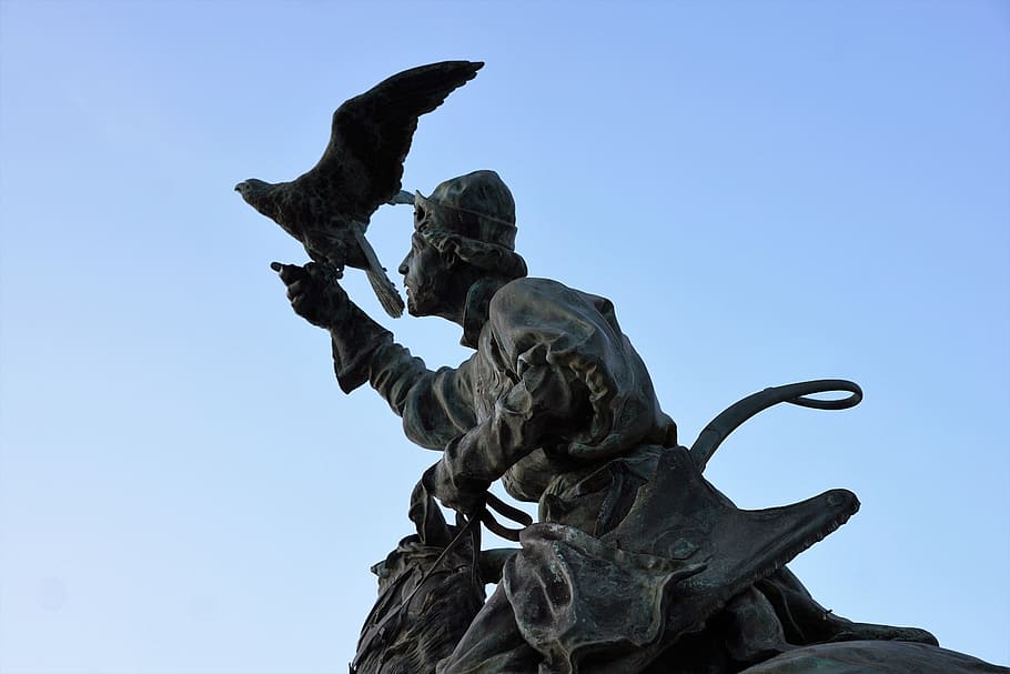 monument, statue, menton, france, bird, sculpture, figure, bronze, HD wallpaper