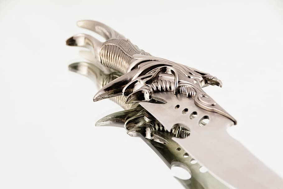 handle, ornament, weapon, knife, fight, white background, metal HD wallpaper