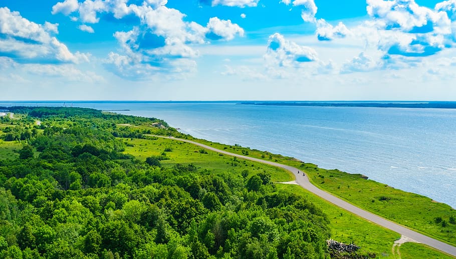 Sea, Clouds, Water, Beach, sky, summer, journey, baltic, landscape HD wallpaper
