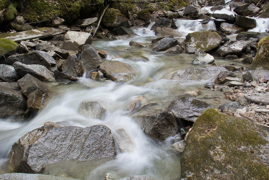 Slow Shutter Stream, Alaskan Stream, water, rock - object, long exposure HD wallpaper