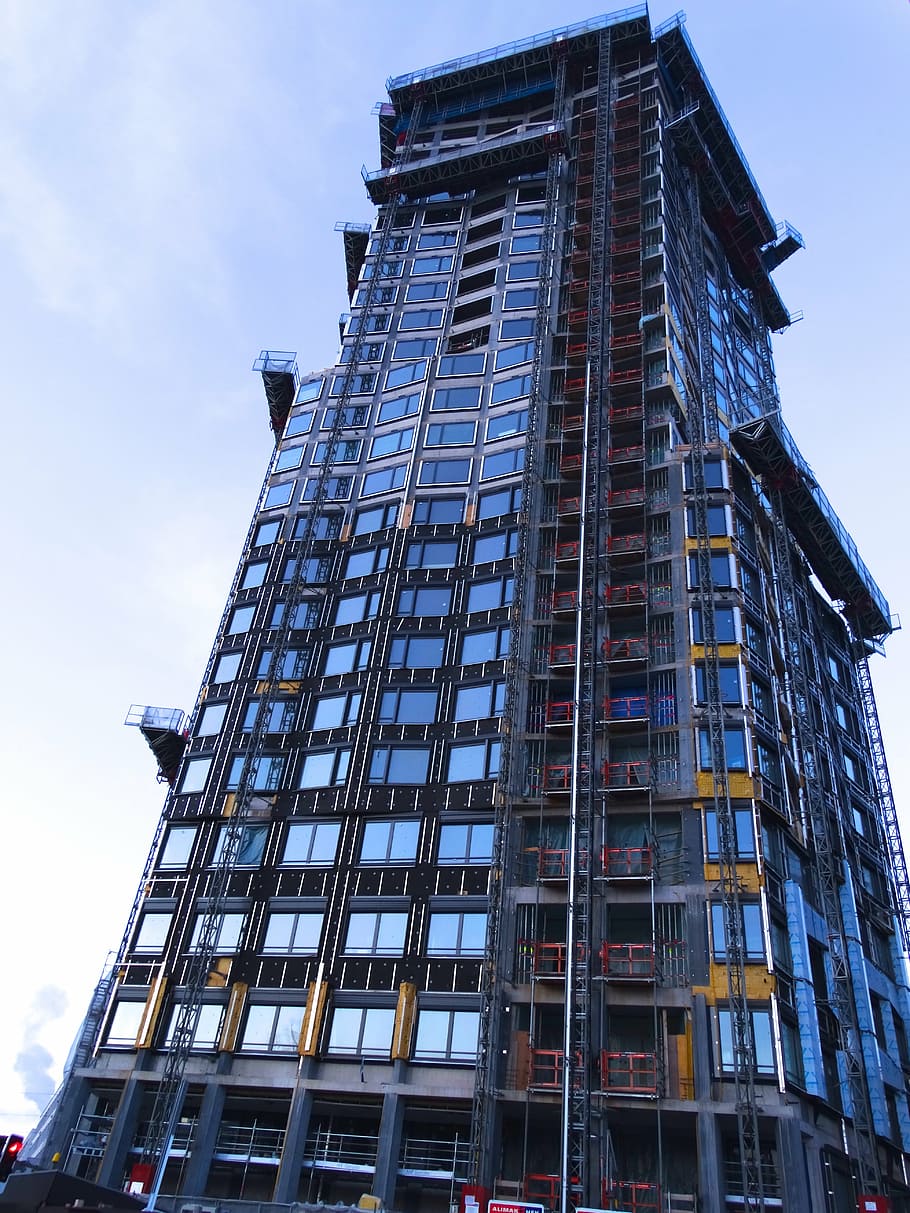 facade, skyscraper, shell, skyward, construction technology HD wallpaper