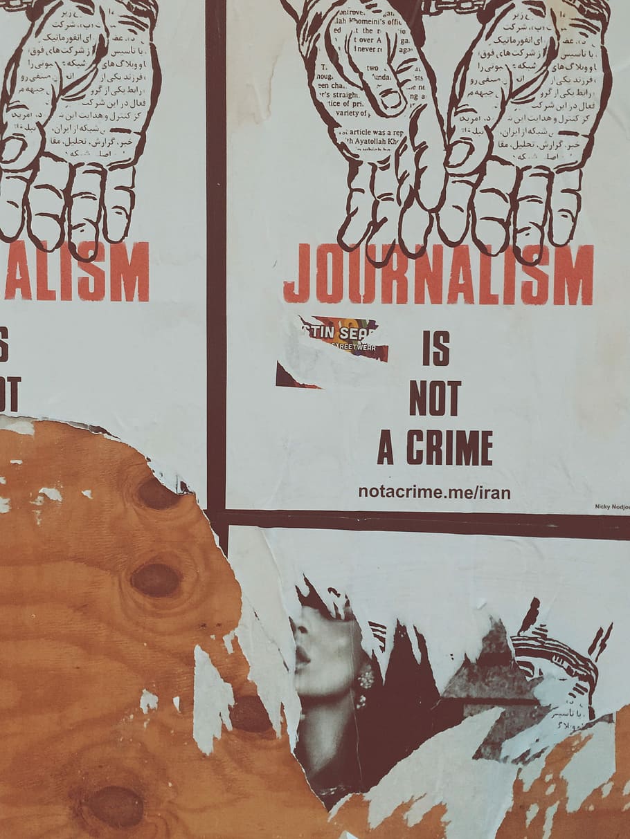 Journalism propaganda, journalism is not a crime poster, sign, HD wallpaper