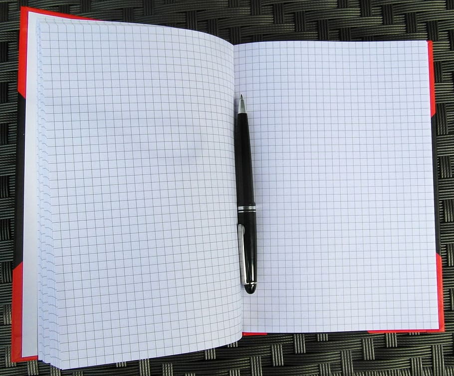 notebook, notes, black, open, publication, white color, no people HD wallpaper