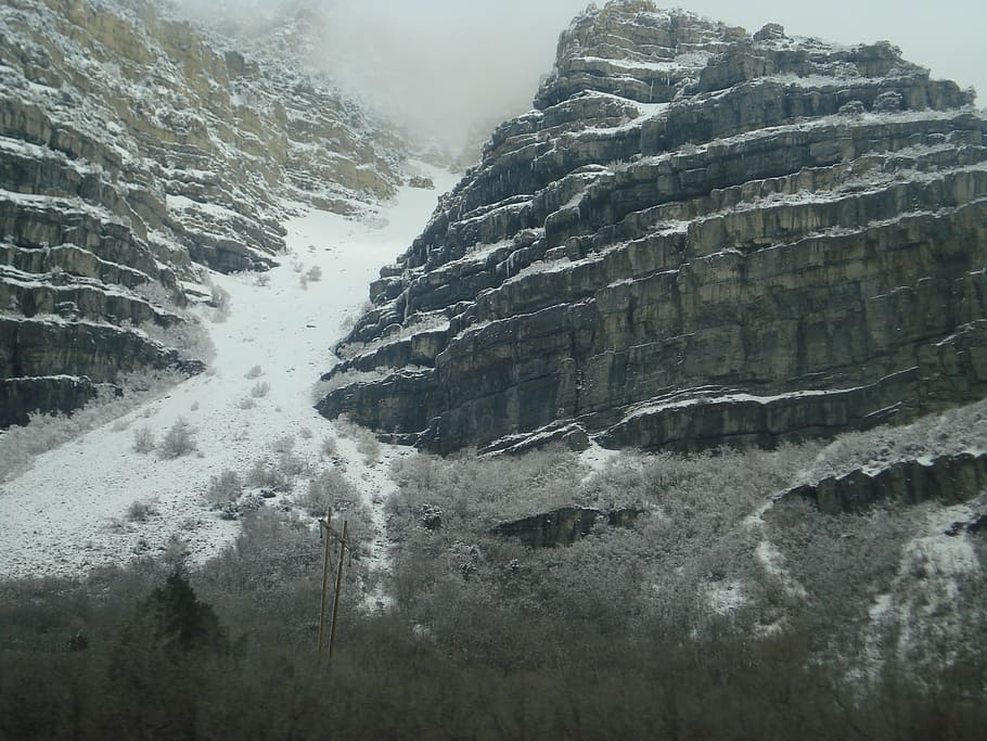 crag, mountain, snow, nature, landscape, scenics, beauty in nature HD wallpaper