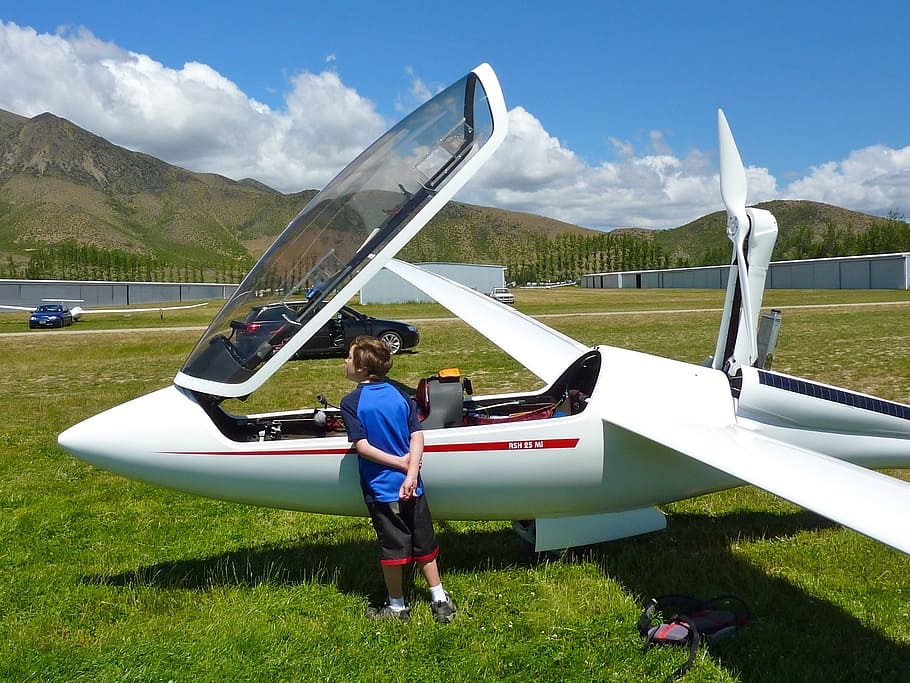 glider, child, flight, dream, real people, full length, one person HD wallpaper