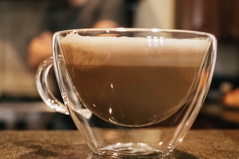 drink, coffee, cup, milk, cream, foam, glass, hot, espresso HD wallpaper