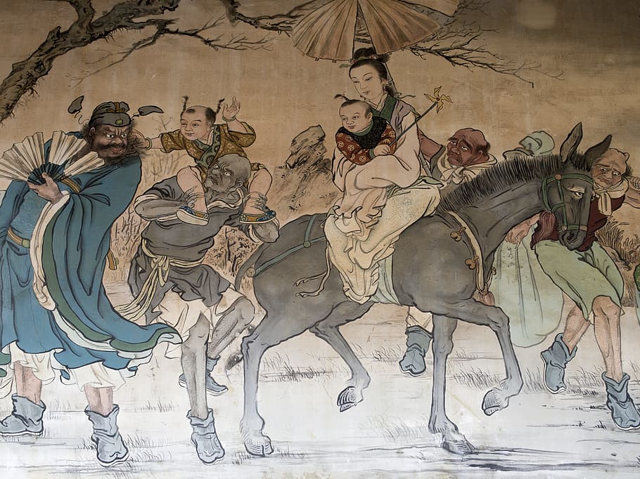 廟-woo, tradition, mural, animal, art and craft, mammal, animal wildlife HD wallpaper