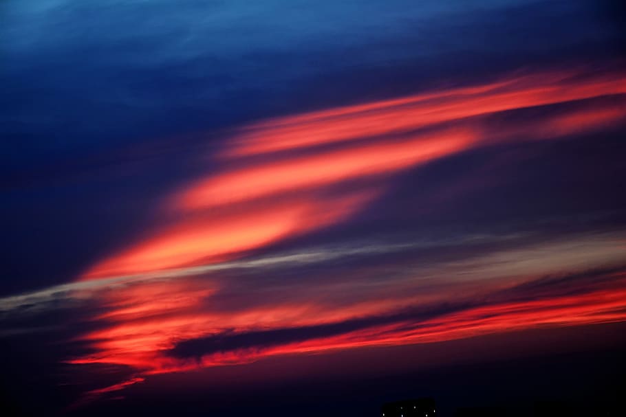 Solar, Sunset, Clouds, Landscape, sky, nature, red, light, behind the clouds HD wallpaper