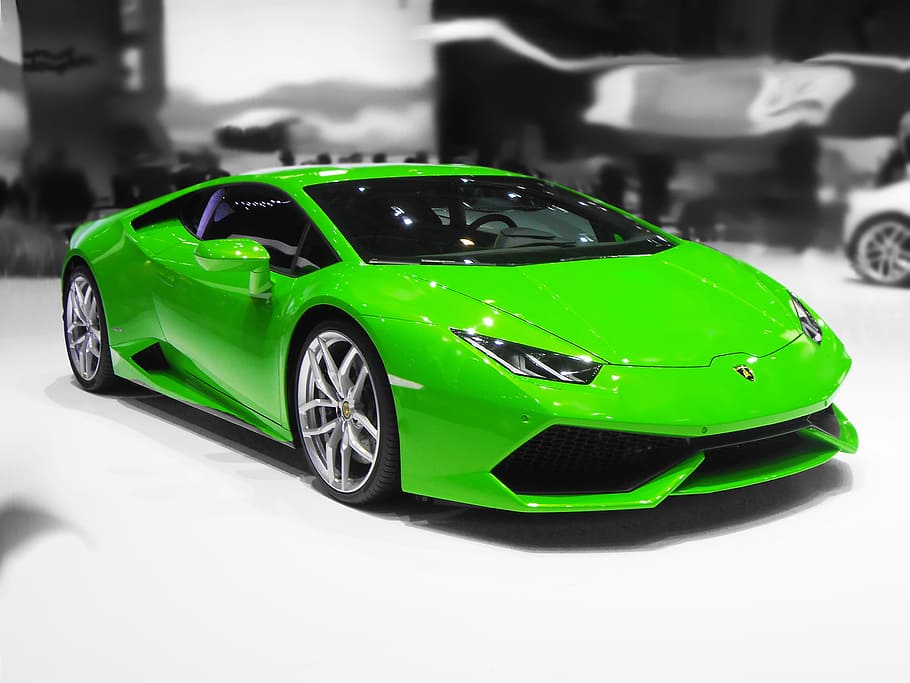 green Lamborghini Huracan, Auto, Geneva, autosalon, car, sports Car, HD wallpaper
