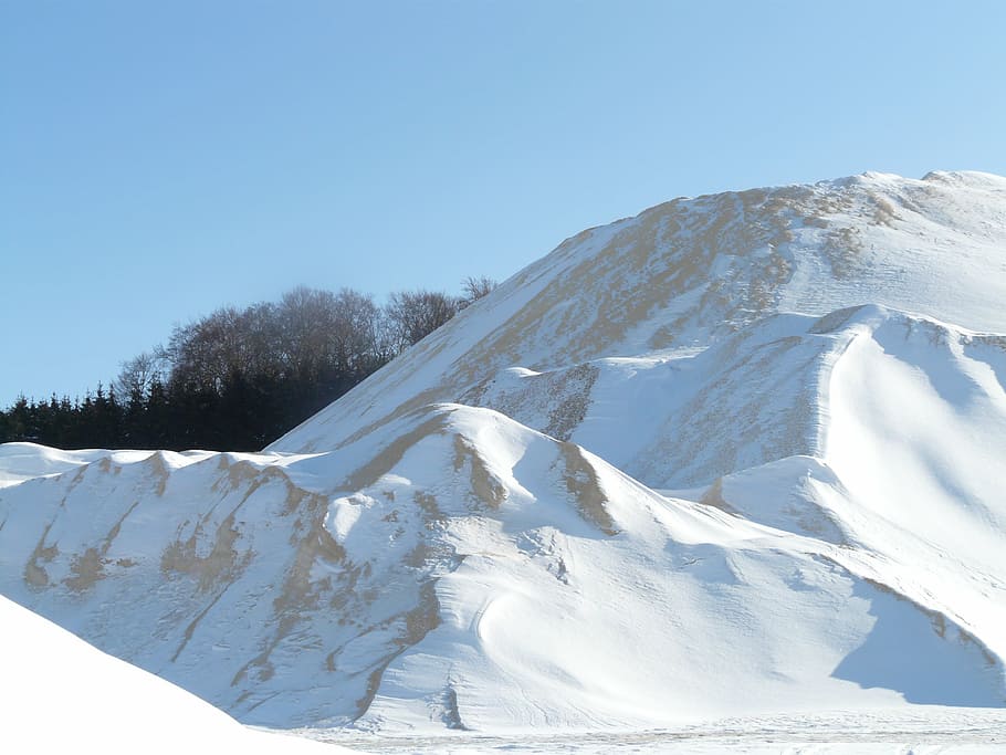 mountain, piles, sand, wintry, snow, white, cold, winter, cold temperature HD wallpaper