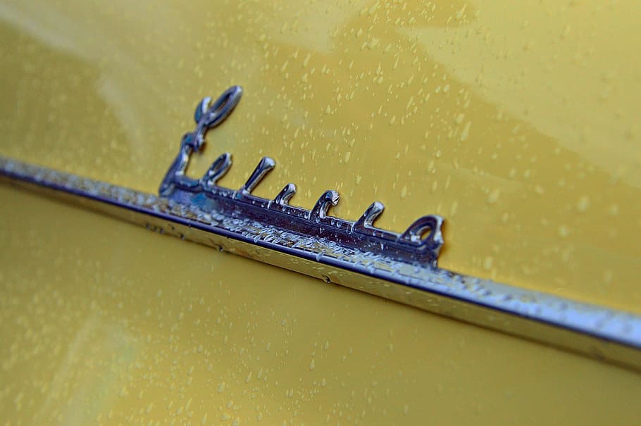 car, oldtimer, yellow, rain, old car, veteran, vintage vehicles HD wallpaper