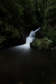 photo of river surrounded by trees, timelapse photography of waterfalls HD wallpaper