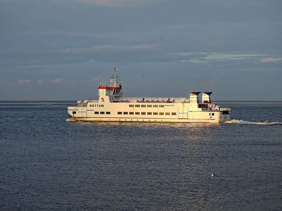 Ferry, Ship, Boot, Sea, Lake, Water, north sea, holland, netherlands HD wallpaper