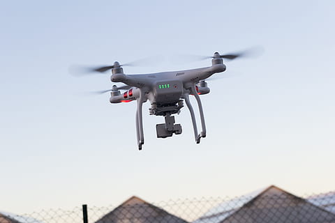 drone on sky, Technology, Flight, Recognition, surveillance HD wallpaper