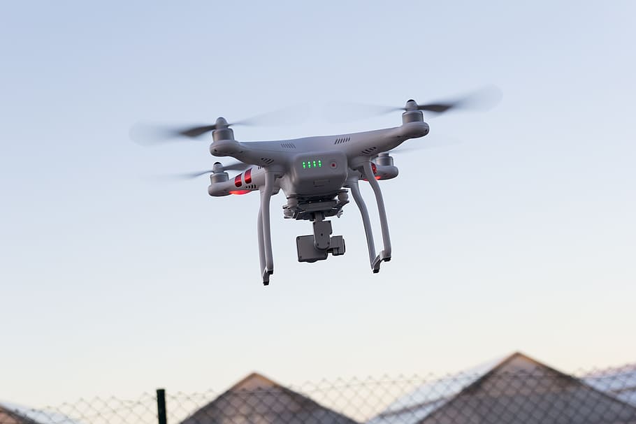 drone on sky, Technology, Flight, Recognition, surveillance HD wallpaper