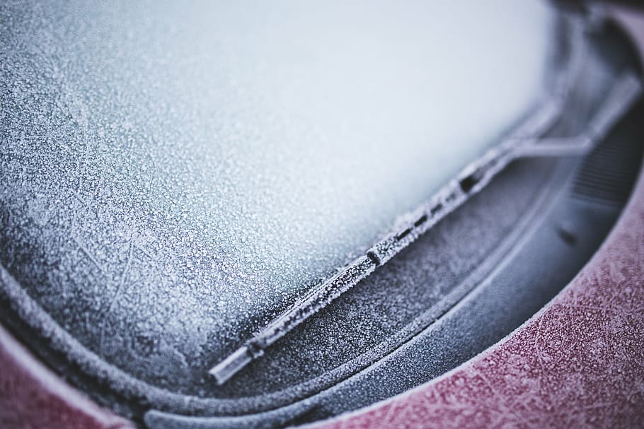 close-up photo of vehicle wind shield, winter, frozen, front HD wallpaper