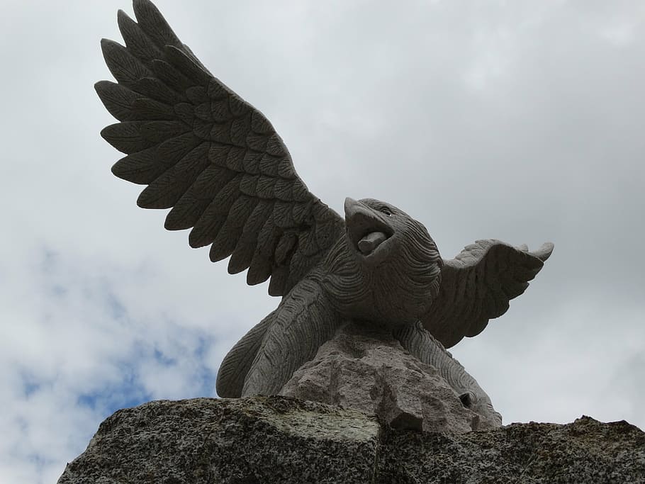 sculpture, adler, fly, statue, art and craft, representation HD wallpaper