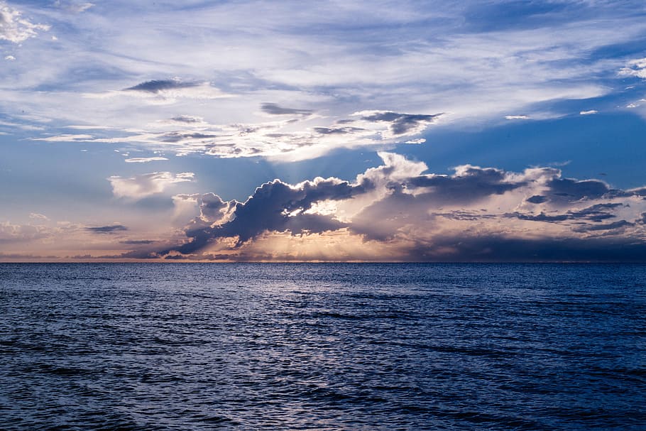 sea, nature, sky, water, clouds, dramatic, horizon, ocean, outdoors HD wallpaper