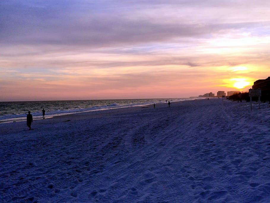 Sunset, Sunrise, Beach, Ocean, Water, sand, destine, florida HD wallpaper