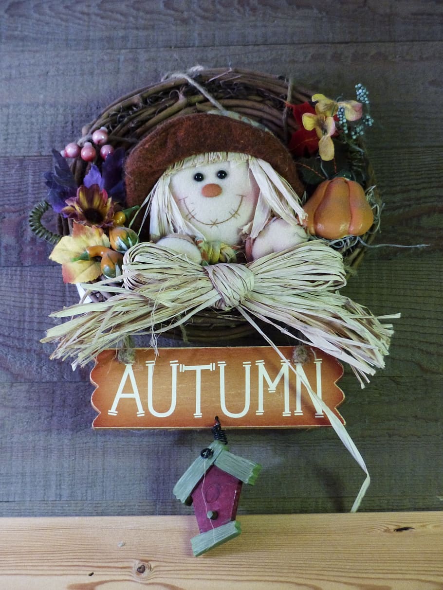 autumn, fall, decoration, wall, funny, figure, season, symbol HD wallpaper