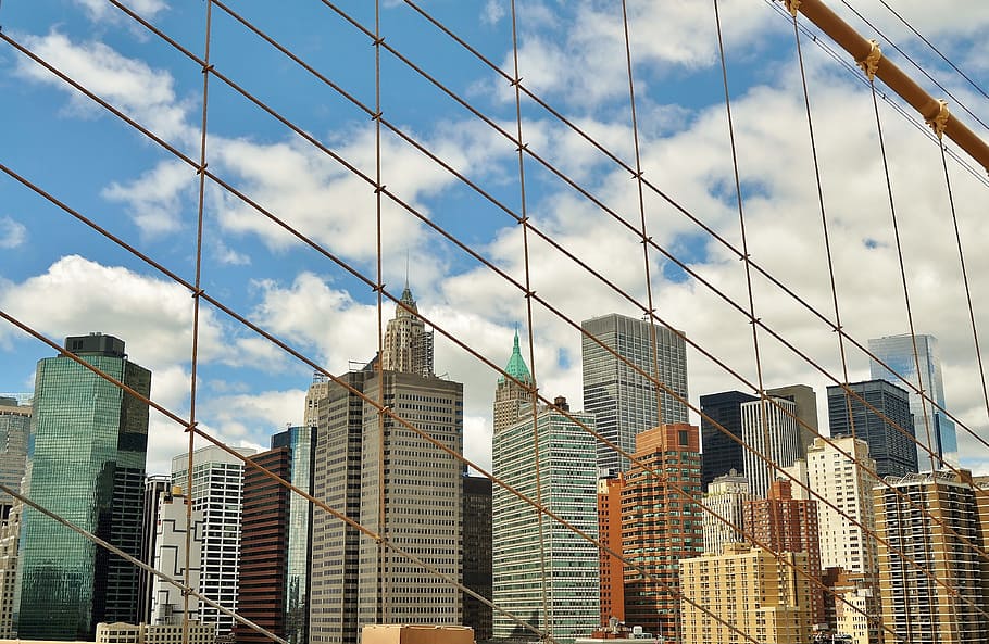 bridge, sun, manhattan, brooklyn, new york, architecture, downtown HD wallpaper
