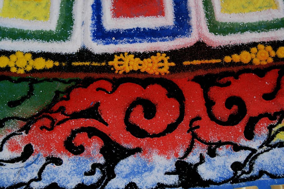 mandala, color, peace, design, creativity, meditation, ethnic, HD wallpaper