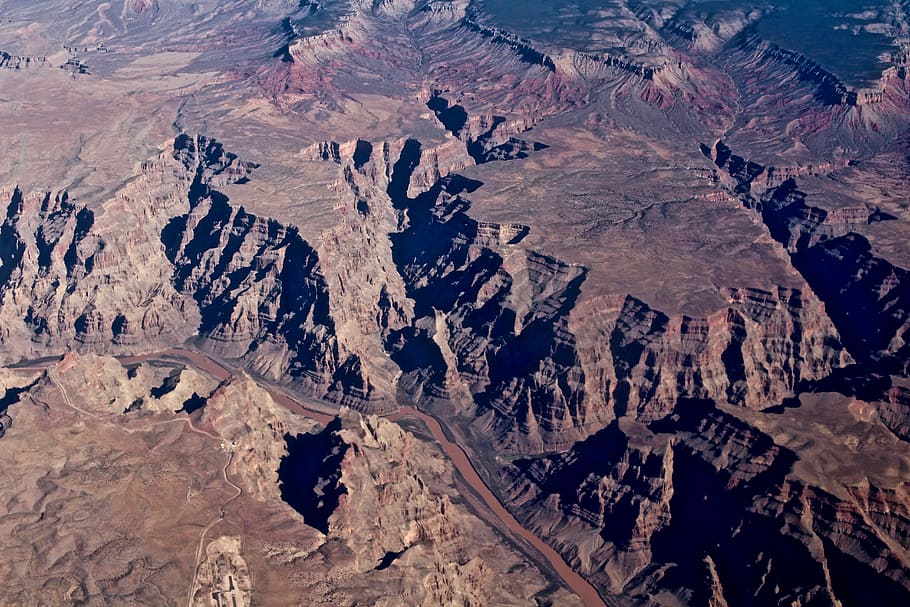 Grand Canyon, Arizona, aerial view photography of brown rocky cliff HD wallpaper