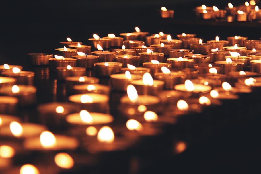 Closeup shot of candles at Christmas, various, xmas, religion
