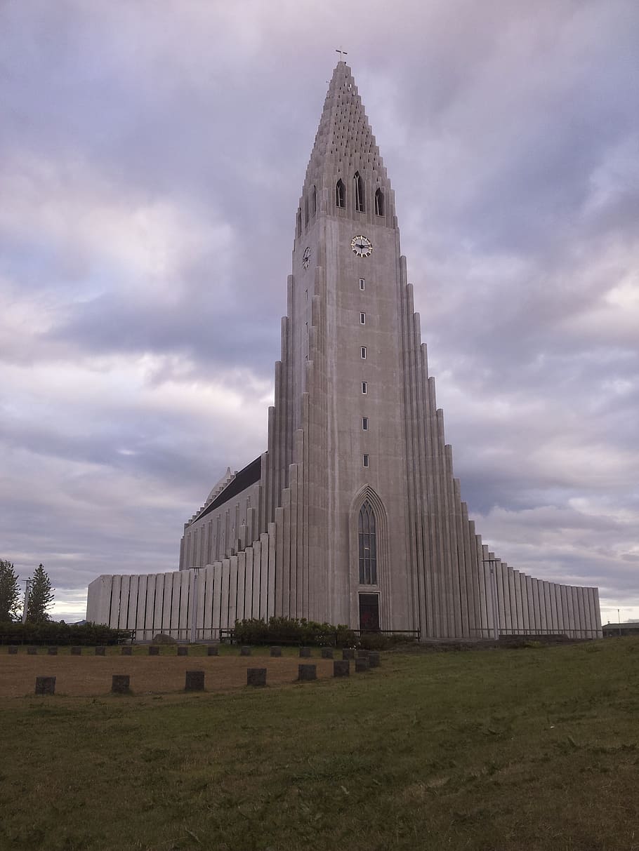 hallgrímskirkja, church, iceland, reykjavik, sky, cloud - sky