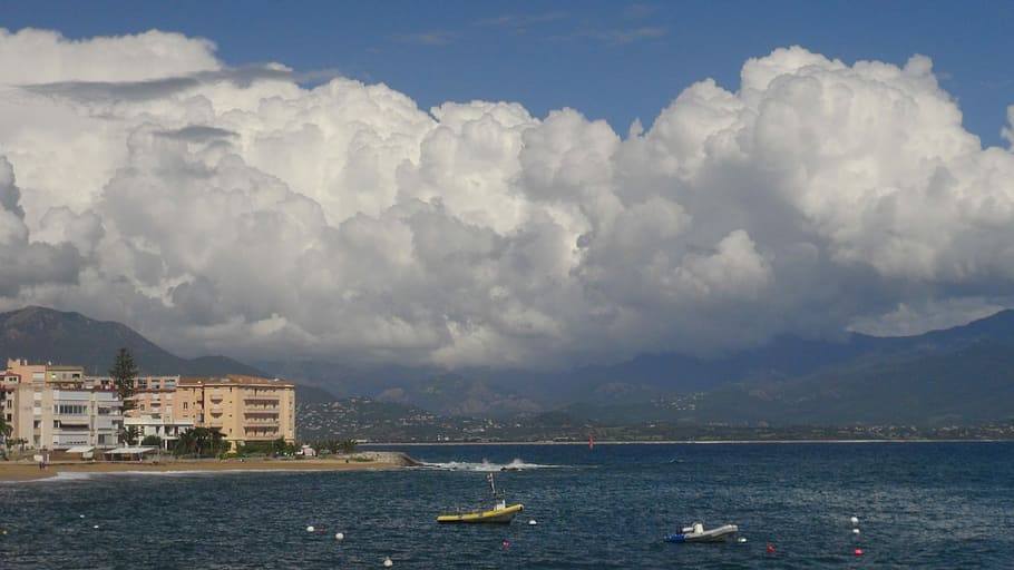 Corsican, Ajaccio, Cloud, Beach, France, holiday, sea, waves HD wallpaper