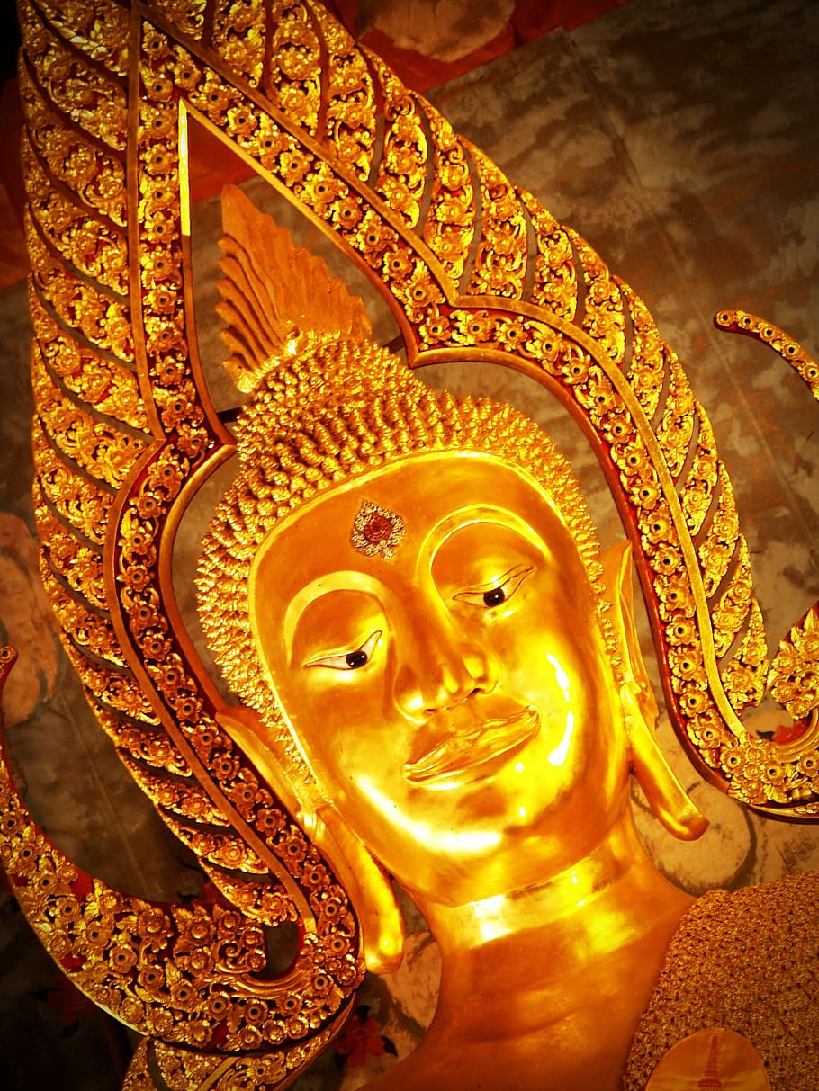 buddha, buddah, thailand, tibet, gold, golden, closeup, adventure, HD wallpaper