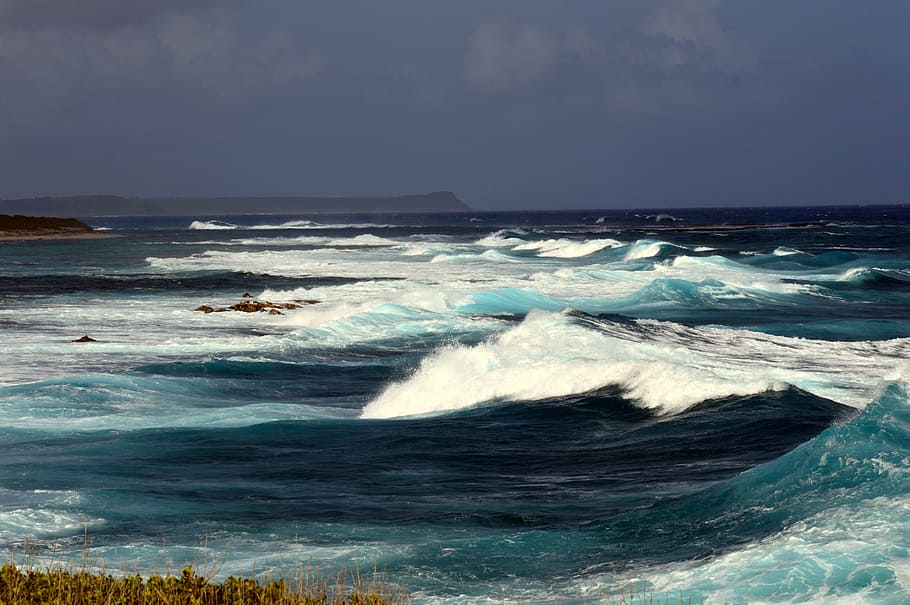 sea waves during daytime, storm, ocean, atlantic, scum, nature HD wallpaper