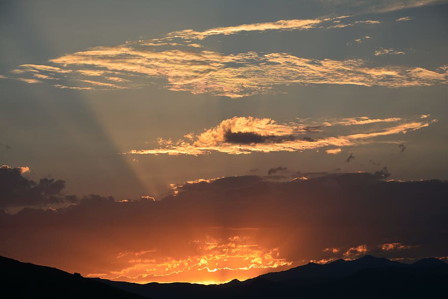 sunset scenery, Solar, Setting Sun, Environmental, the setting sun HD wallpaper