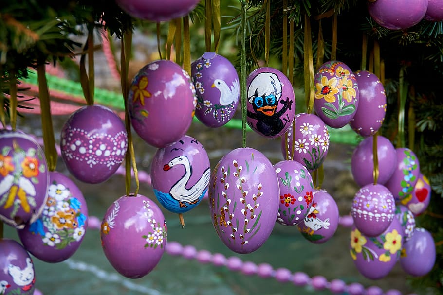 easter well, bieberbach, easter eggs, custom, fountain jewelry, HD wallpaper