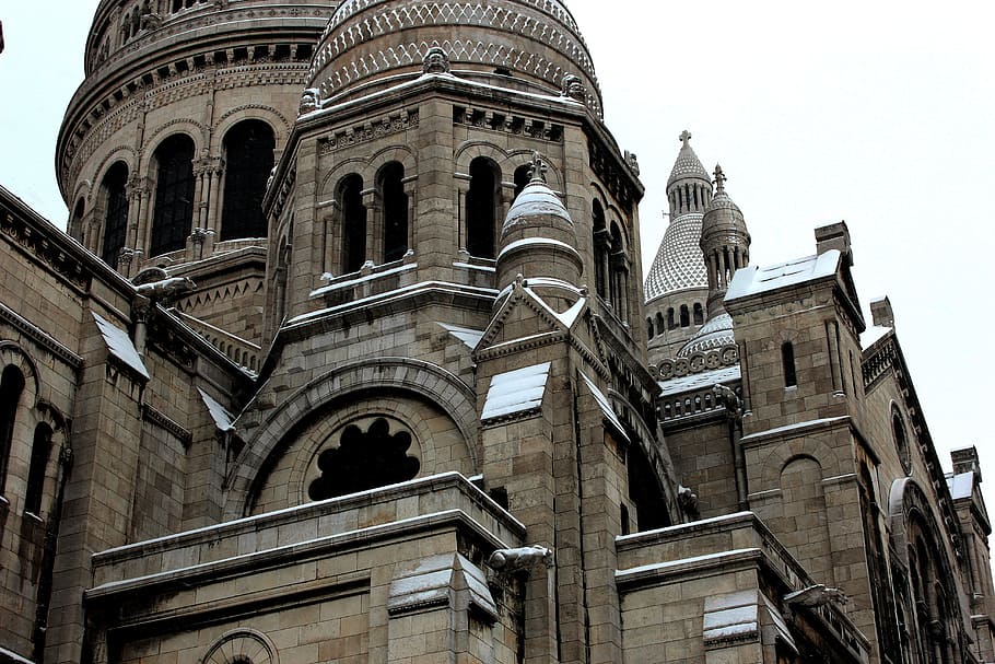 Paris, France, Basilica, Sacre, Coeur, church, french, architecture, HD wallpaper