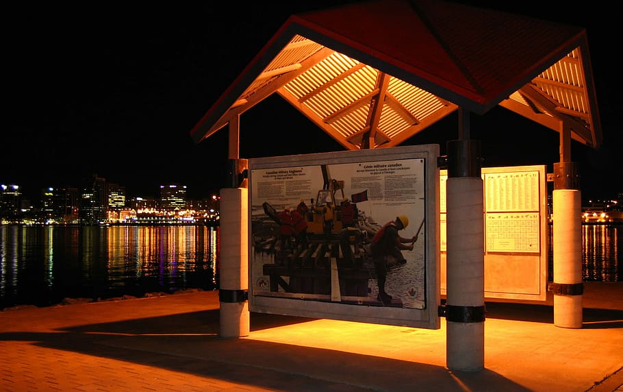 Night Time View of Darmouth Boardwalk in Halifax, Nova Scotia, HD wallpaper