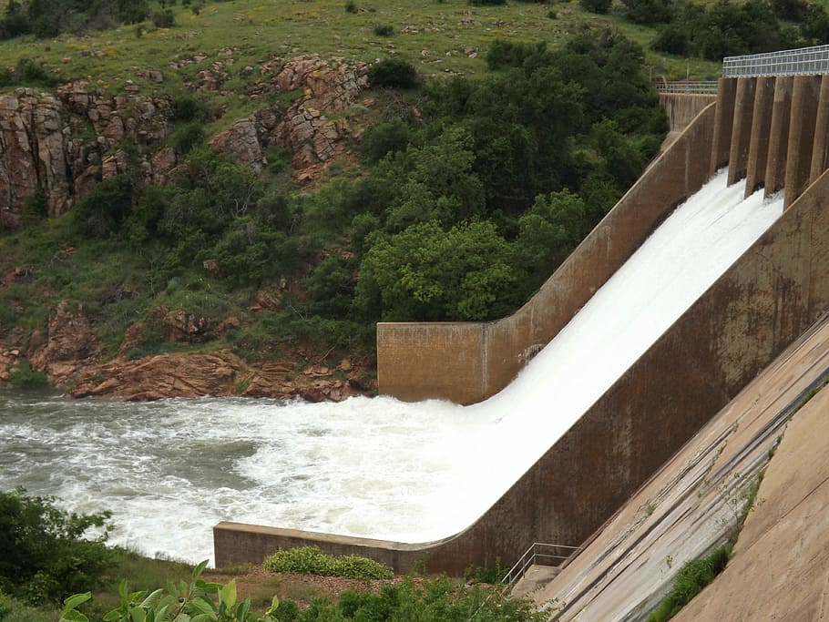 locks, waterfalls, dam, nature, outdoors, park, medicine park HD wallpaper