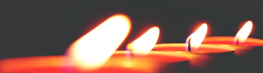 Closeup Photo of Four Tealight Candles, abstract, art, blur, bright HD wallpaper