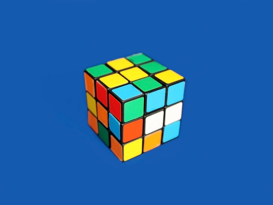 3x3 Rubik's Cube clip art, toy, game, puzzle, intelligence, play, HD wallpaper