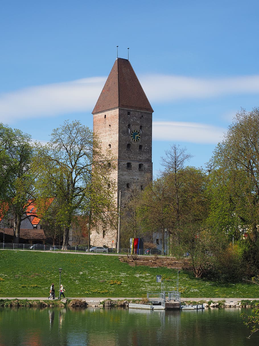 goose tower, ulm, danube, river, building, architecture, built structure HD wallpaper