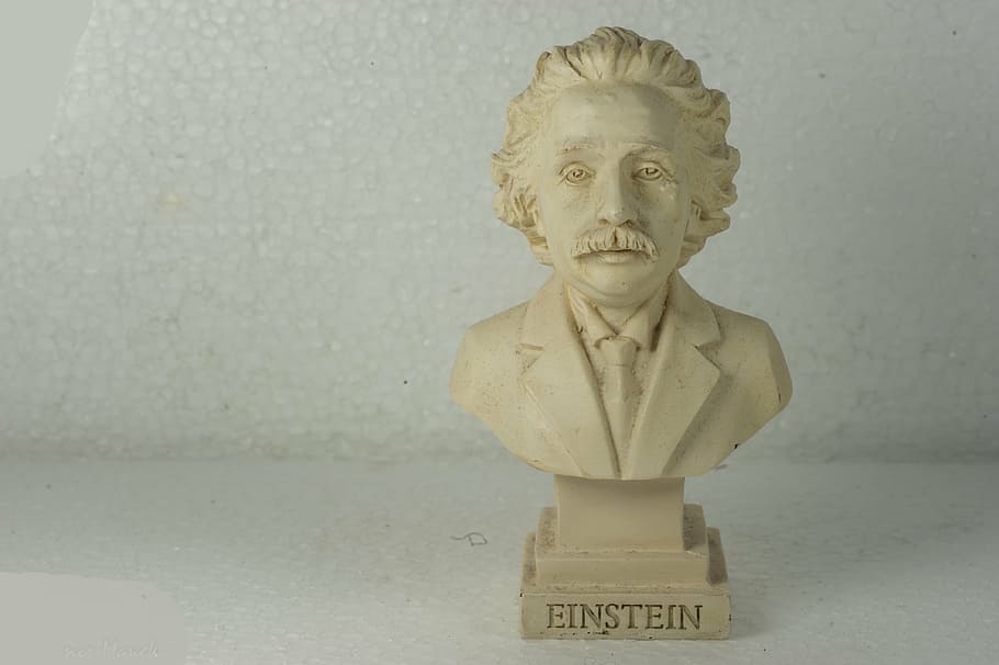 Albert Einstein decor, statue, white, art and craft, sculpture HD wallpaper