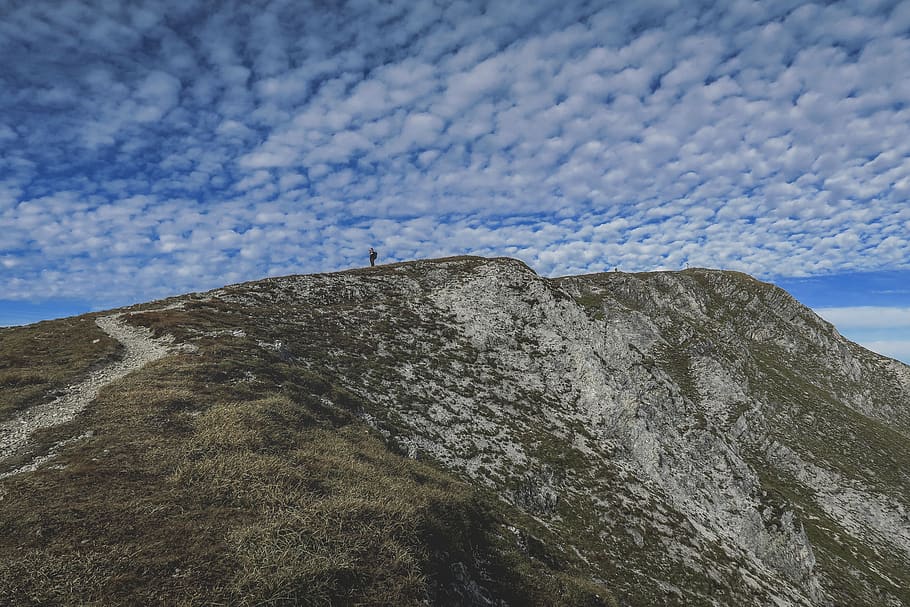 mountain, highland, view, summit, ridge, landscape, nature HD wallpaper